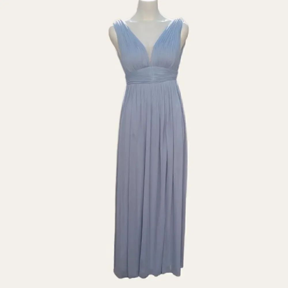 Azazie powder blue maxi dress